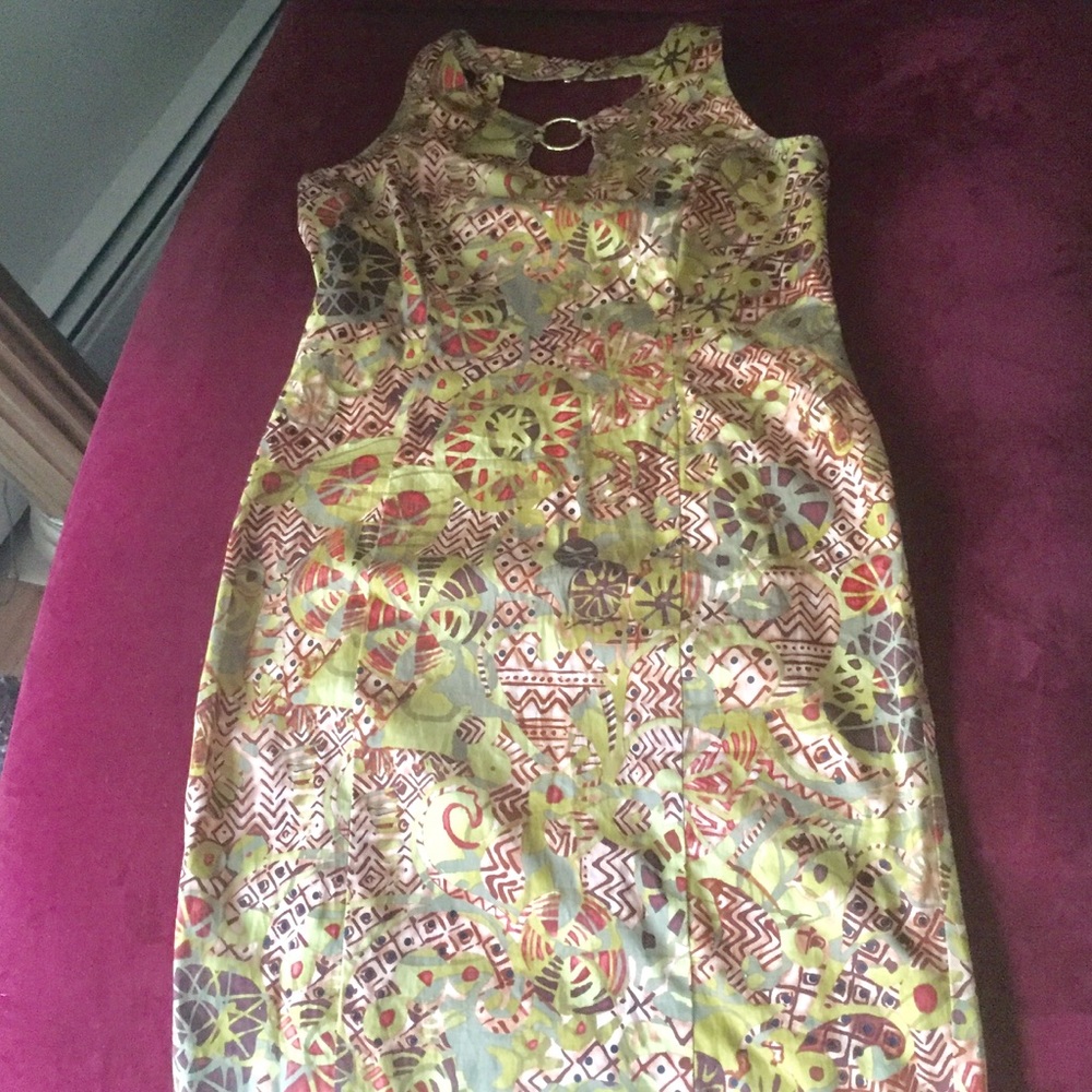 Multicolor Patterned Sleeveless Dress
